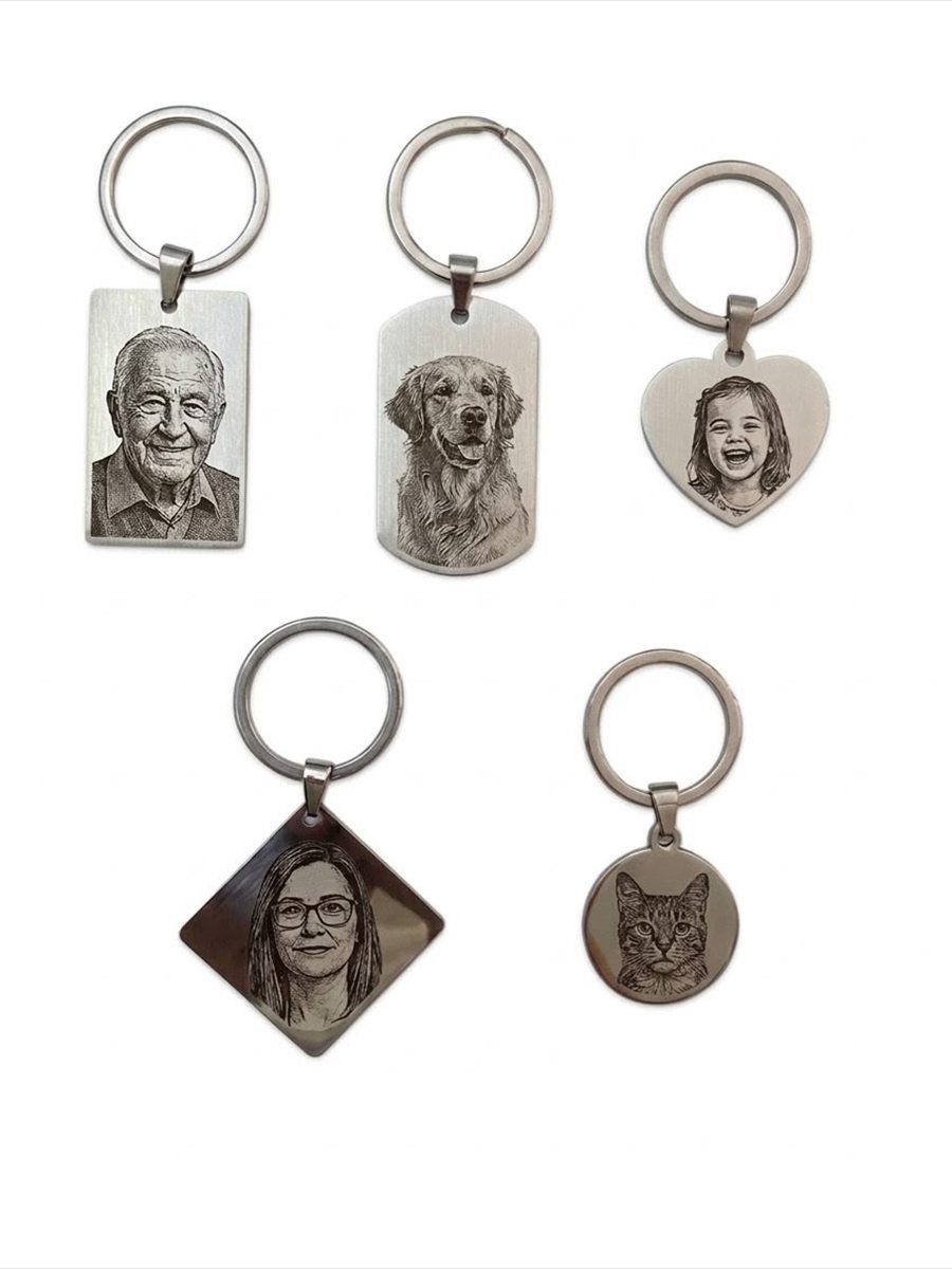 Chaveiros personalizados com gravação de foto